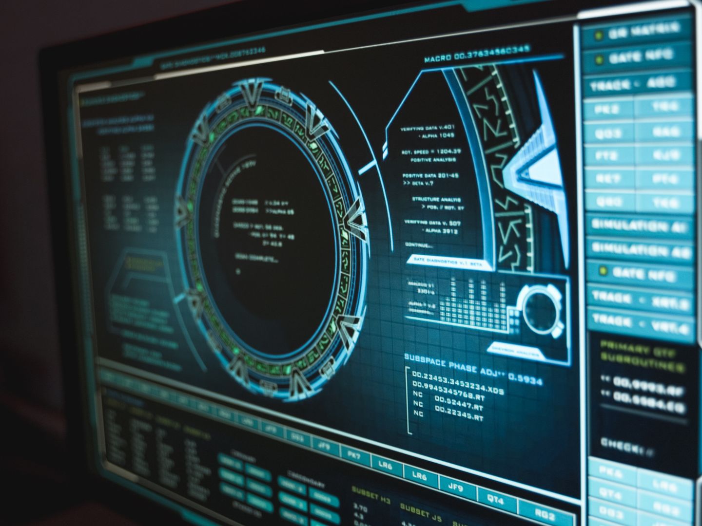 Close up view of a high tech computer interface displaying cyber security data, enhancing digital protection.